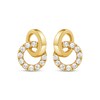 Thumbnail Image 2 of Lab-Grown Diamond Linked Circle Earrings 1/2 ct tw 24K Yellow Gold Vermeil Sterling Silver
