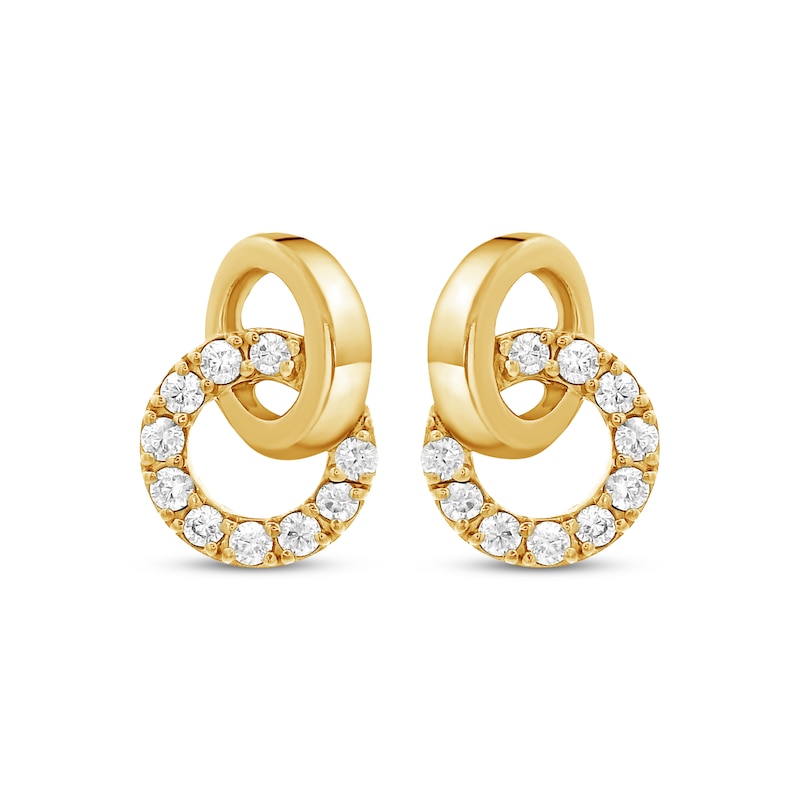 Main Image 2 of Lab-Grown Diamond Linked Circle Earrings 1/2 ct tw 24K Yellow Gold Vermeil Sterling Silver