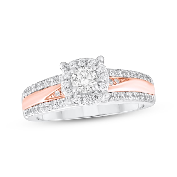 Adore Round-Cut Diamond Engagement Ring 5/8 ct tw Two-Tone Gold