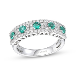 Le Vian Emerald Ring 1/2 ct tw Diamonds Platinum