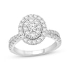 Thumbnail Image 1 of Multi-Diamond Oval Halo Engagement Ring 1 ct tw 10K White Gold