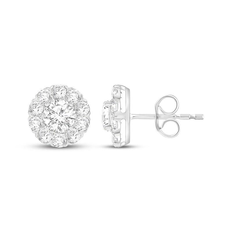 Main Image 1 of KAY Lab-Grown Diamonds Halo Stud Earrings 2 ct tw 10K White Gold