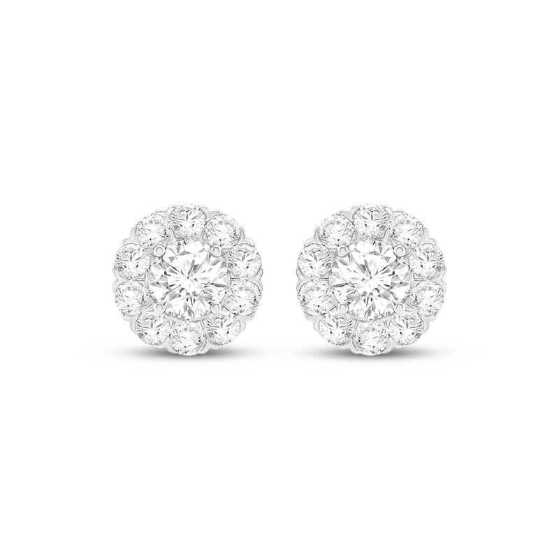 Main Image 2 of KAY Lab-Grown Diamonds Halo Stud Earrings 2 ct tw 10K White Gold