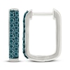 Thumbnail Image 3 of Blue Diamond Angled Hoop Earrings 1/3 ct tw Sterling Silver