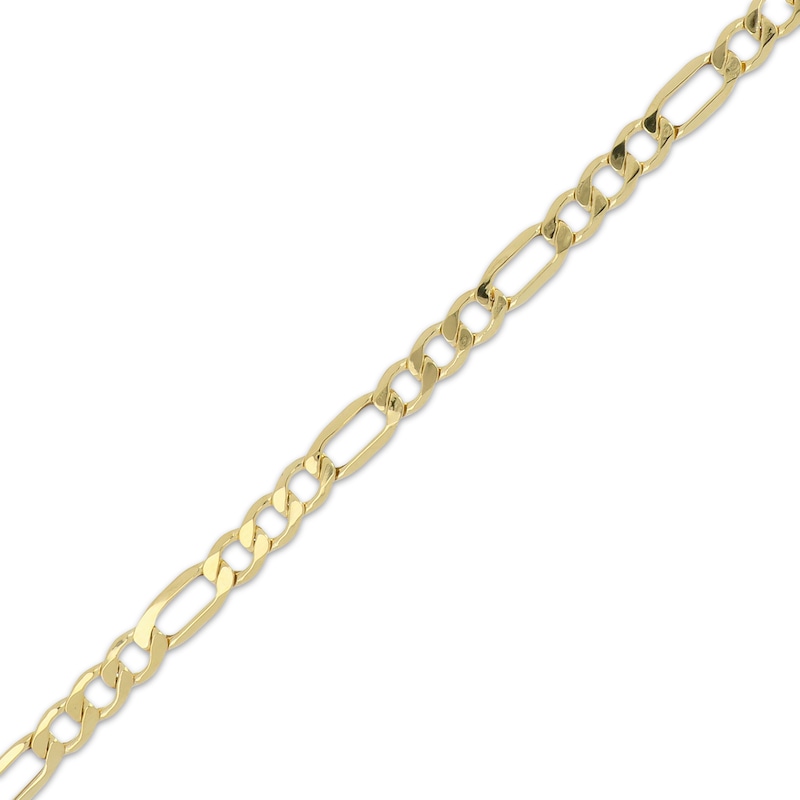 Main Image 2 of 6.2mm Figaro Chain Bracelet Hollow 10K Yellow Gold 8.5"