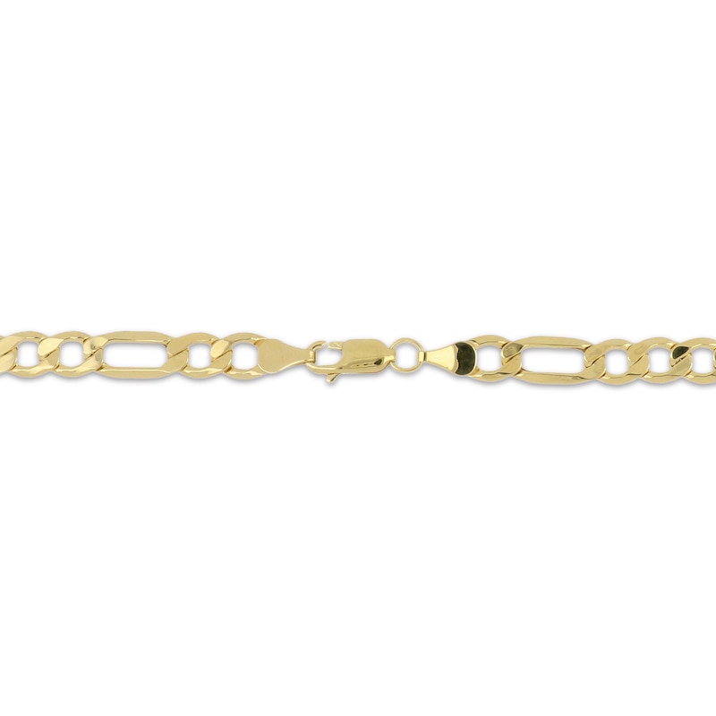 Main Image 3 of 6.2mm Figaro Chain Bracelet Hollow 10K Yellow Gold 8.5"