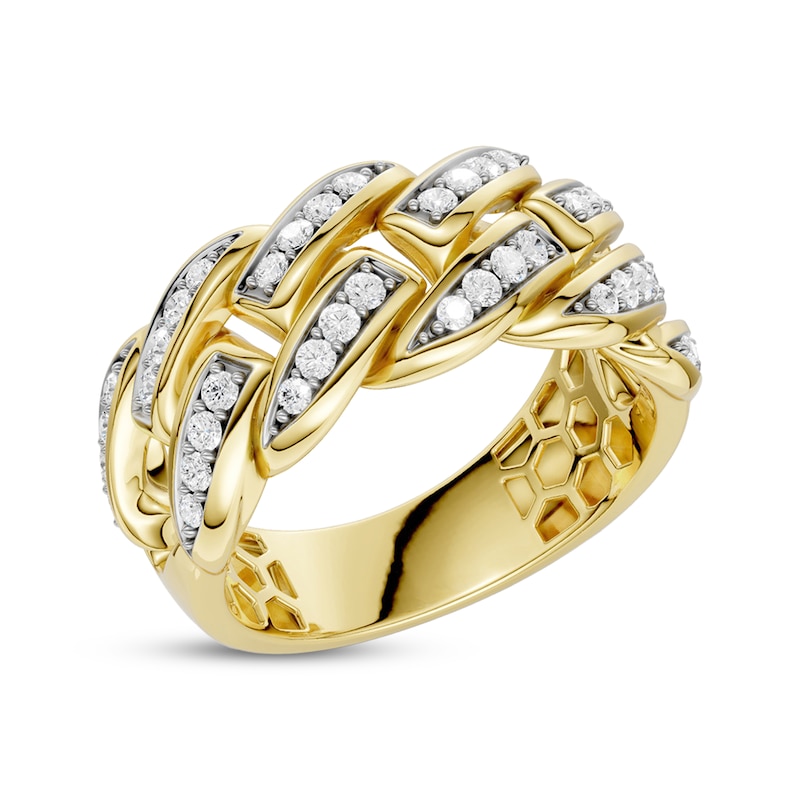 Main Image 2 of KAY Lab-Grown Diamonds Men's Curb Link Ring 1/3 ct tw 10K Yellow Gold