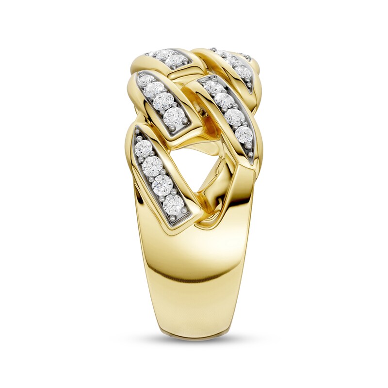 Main Image 3 of KAY Lab-Grown Diamonds Men's Curb Link Ring 1/3 ct tw 10K Yellow Gold