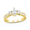 Thumbnail Image 1 of Memories Moments Magic Marquise & Round-Cut Diamond Engagement Ring 1 ct tw 14K Yellow Gold