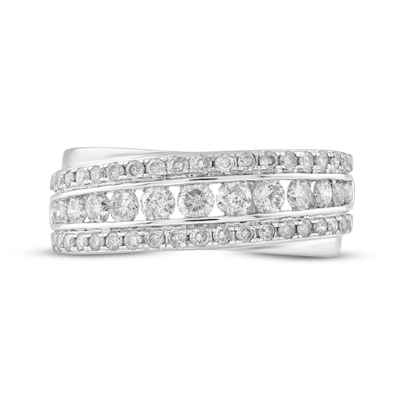 Main Image 3 of Adore Diamond Diagonal Three-Row Anniversary Ring 1 ct tw 10K White Gold