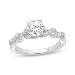 Adore Round-Cut Diamond Twist Shank Engagement Ring 1-1/4 ct tw 14K White Gold