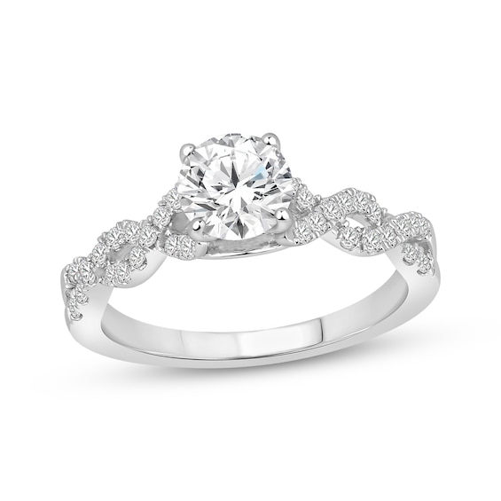 Adore Round-Cut Diamond Twist Shank Engagement Ring 1-1/4 ct tw 14K White Gold