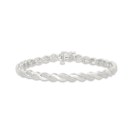 Diamond S-Link Twist Bracelet 1/4 ct tw Sterling Silver 7"