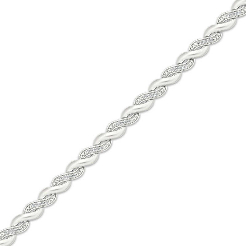 Main Image 2 of Diamond S-Link Twist Bracelet 1/4 ct tw Sterling Silver 7"