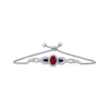 Thumbnail Image 1 of Oval-Cut Lab-Created Ruby, Blue & White Lab-Created Sapphire Bolo Bracelet Sterling Silver 9"