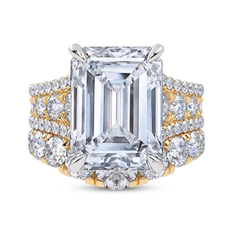 Main Image 4 of Adore Lab-Grown Diamonds Emerald-Cut Bridal Set 12 ct tw 14K Yellow Gold