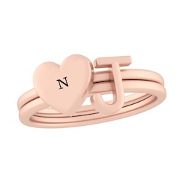 Stackable Initial Heart Ring
