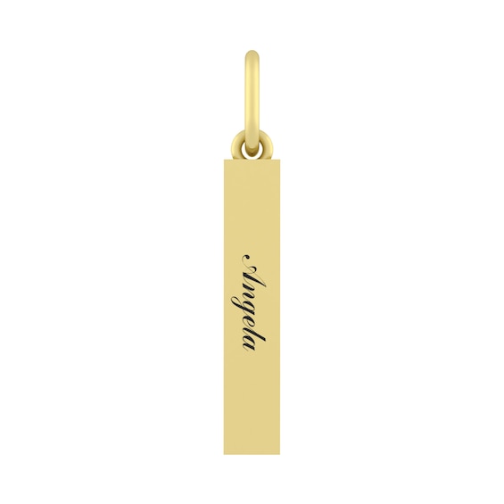 Sterling Silver or 10K Gold Engravable Bar Charm (1 Line)