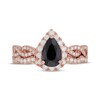 Thumbnail Image 3 of Neil Lane Pear-Shaped Black & White Diamond Twist Bridal Set 1-3/4 ct tw 14K Rose Gold