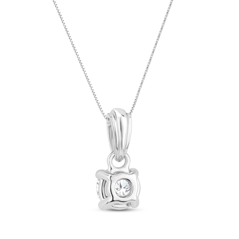 Main Image 3 of Diamond Solitaire Necklace 1/3 ct tw 14K White Gold 18" (J/I1)