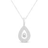 Thumbnail Image 1 of Unstoppable Love Pear-Shaped Lab-Grown diamond Double Frame Necklace 1 ct tw 14K White Gold 18”