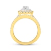 Thumbnail Image 2 of Princess & Round-Cut Diamond Halo Bridal Set 1 ct tw 14K Two-Tone Gold