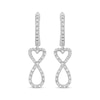 Thumbnail Image 1 of Diamond Heart Infinity Drop Hoop Earrings 1/5 ct tw Sterling Silver