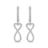 Thumbnail Image 2 of Diamond Heart Infinity Drop Hoop Earrings 1/5 ct tw Sterling Silver
