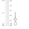 Thumbnail Image 3 of Diamond Heart Infinity Drop Hoop Earrings 1/5 ct tw Sterling Silver