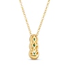 Thumbnail Image 3 of Le Vian Emerald Three-Stone Necklace 1/6 ct tw Diamonds 14K Honey Gold 19"