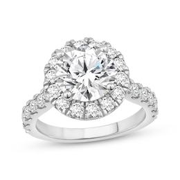 Lab-Created Diamonds by KAY Round-Cut Halo Engagement Ring 3-3/4 ct tw 14K White Gold