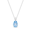 Thumbnail Image 1 of Pear-Shaped Swiss Blue Topaz Necklace 1/20 ct tw 10K White Gold 18"