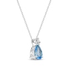 Thumbnail Image 2 of Pear-Shaped Swiss Blue Topaz Necklace 1/20 ct tw 10K White Gold 18"