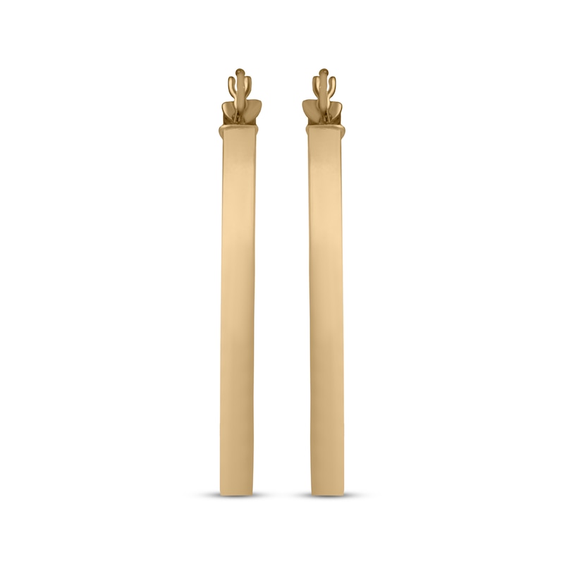 Main Image 2 of Italian Brilliance Diamond-Cut Snakeskin Hoop Earrings 14K Yellow Gold