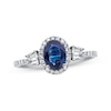Thumbnail Image 1 of Oval-Cut Natural Blue Sapphire & Diamond Ring 1/3 ct tw 14K White Gold