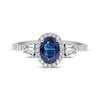 Thumbnail Image 2 of Oval-Cut Natural Blue Sapphire & Diamond Ring 1/3 ct tw 14K White Gold