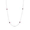 Thumbnail Image 0 of Lab-Created Ruby Bezel Station Necklace Sterling Silver 36"