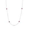 Thumbnail Image 1 of Lab-Created Ruby Bezel Station Necklace Sterling Silver 36"