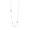 Thumbnail Image 1 of Lab-Created Ruby Bezel Station Necklace Sterling Silver 36"