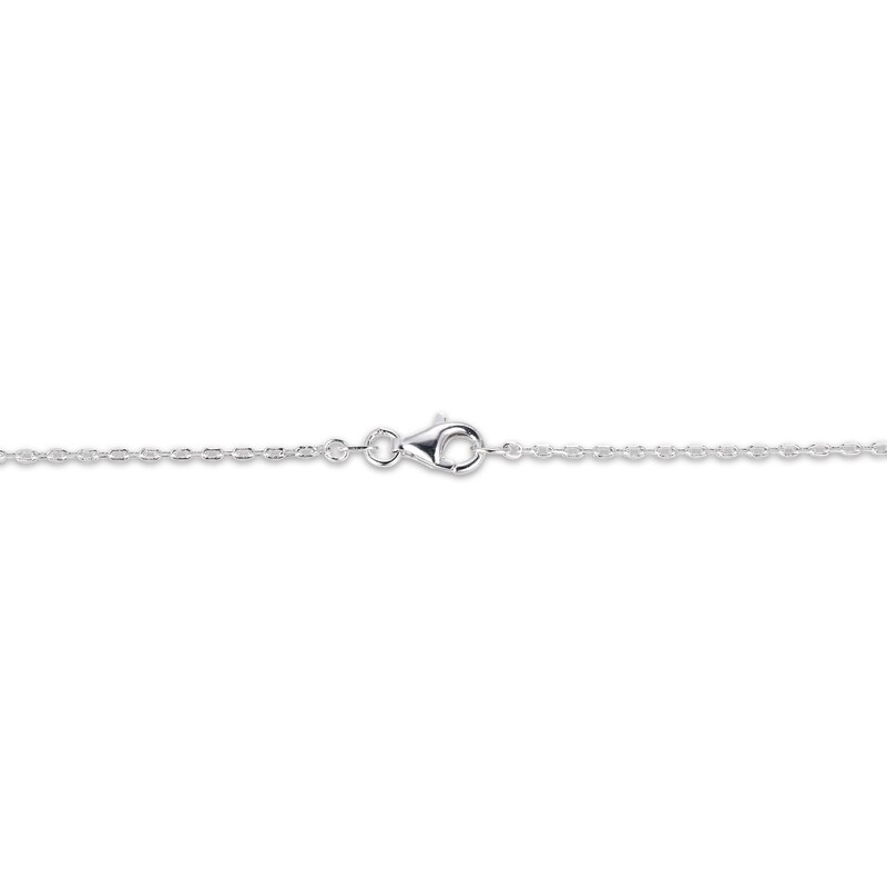 Main Image 3 of Lab-Created Ruby Bezel Station Necklace Sterling Silver 36"