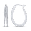 Thumbnail Image 1 of Diamond Two-Row Split Hoop Earrings 1/4 ct tw Sterling Silver