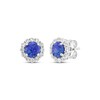 Thumbnail Image 1 of Black Lab-Created Opal & White Lab-Created Sapphire Halo Stud Earrings Sterling Silver
