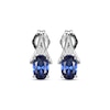 Thumbnail Image 2 of Oval-Cut Blue Lab-Created Sapphire & White Lab-Created Sapphire Earrings Sterling Silver