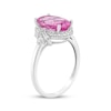 Thumbnail Image 2 of Oval-Cut Pink Lab-Created Sapphire & White Lab-Created Sapphire Ring Sterling Silver