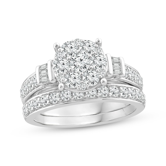 Adore Multi-Diamond Bridal Set 1-1/2 ct tw 14K White Gold