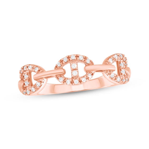 Diamond Link Fashion Ring 1/10 ct tw 14K Rose Gold