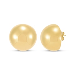 Hollow Bead Stud Earrings 14K Yellow Gold