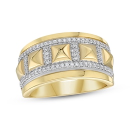 Men's Diamond Stud Ring 3/8 ct tw 10K Yellow Gold