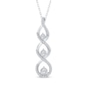 Thumbnail Image 1 of Memories, Moments, Magic Diamond Three-Stone Twist Drop Necklace 1/2 ct tw 10K White Gold 18"