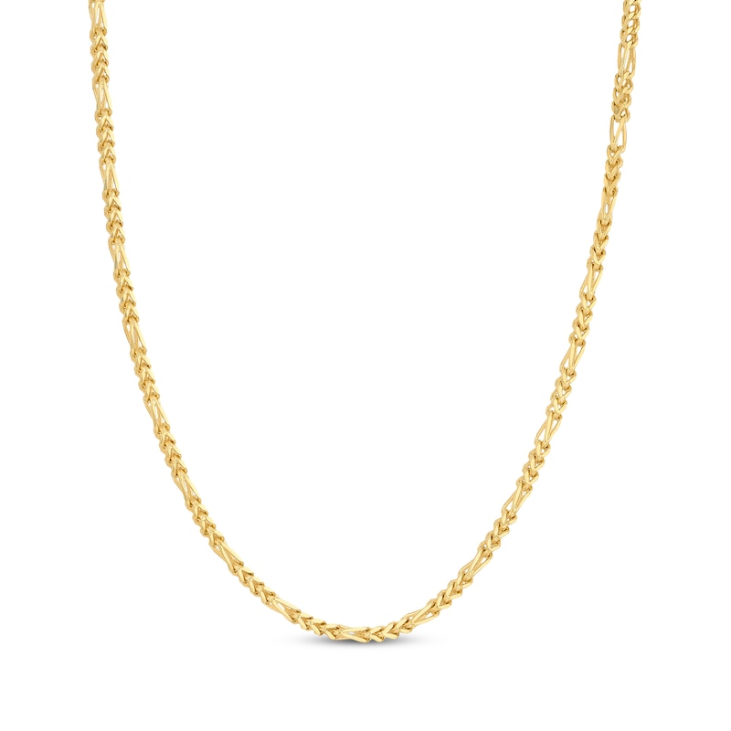 Main Image 1 of Franco Figaro Chain Necklace 2.6mm Solid 10K Yellow Gold 18"